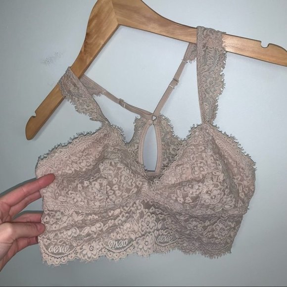 Aerie Bralette Women’s Size Small Antique Rose Pink Eyelash Lace Racerback - Picture 3 of 10